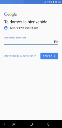 Pulsa Introduce tu contraseña e introduce la contraseña de tu cuenta de Google.