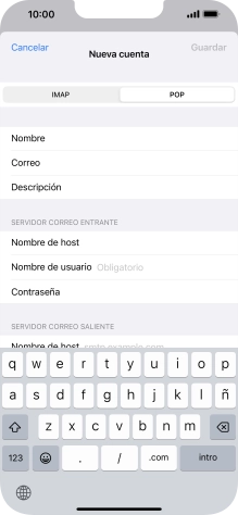 Pulsa Nombre de usuario e introduce el nombre de usuario de tu cuenta de correo electrónico.
