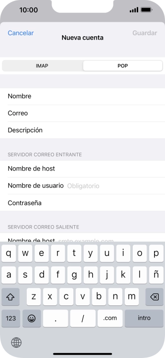 Pulsa Nombre de usuario e introduce el nombre de usuario de tu cuenta de correo electrónico.