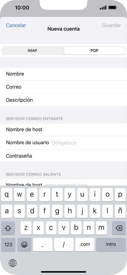 Pulsa Nombre de usuario e introduce el nombre de usuario de tu cuenta de correo electrónico.