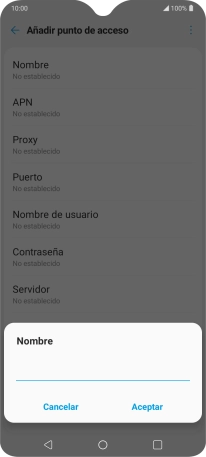 Introduce Vodafone Internet y pulsa Aceptar.