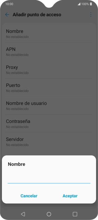 Introduce Vodafone Internet y pulsa Aceptar.