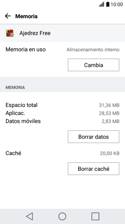 Pulsa Borrar caché.