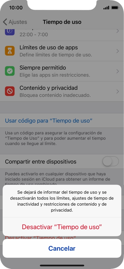 Pulsa Desactivar 
