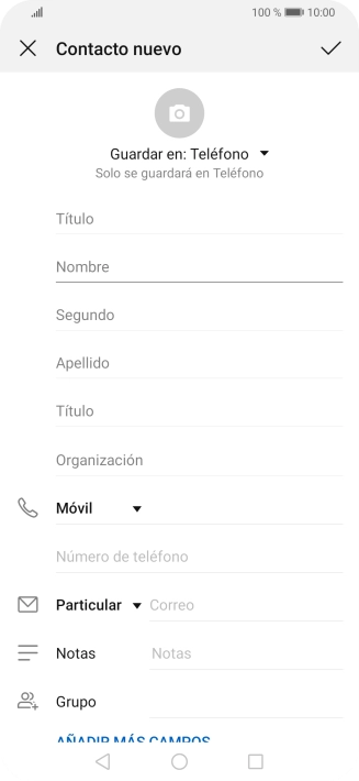 Pulsa Nombre e introduce el nombre deseado.