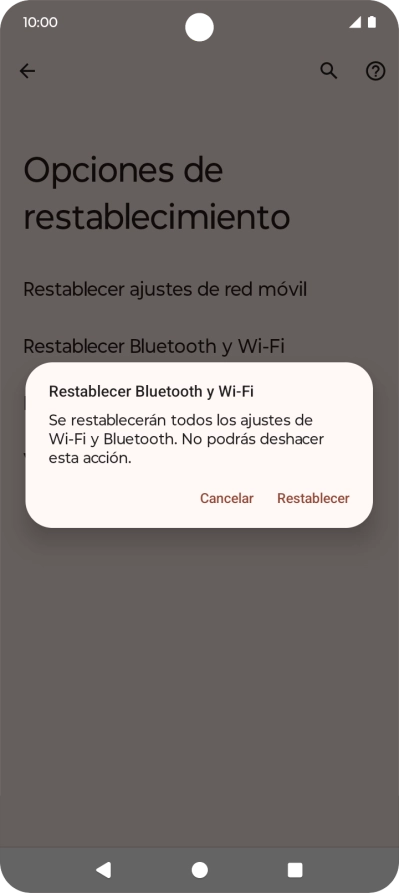 Pulsa Restablecer.
