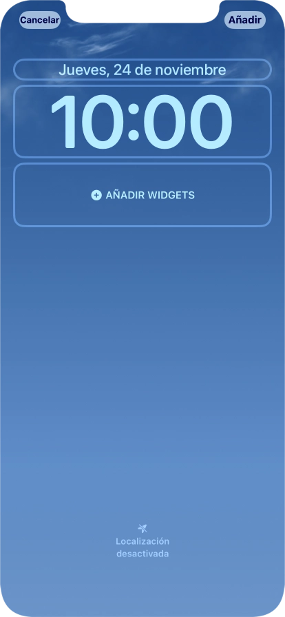 Si deseas personalizar la vista de la fecha en la pantalla de bloqueo, pulsa el widget de la fecha y sigue las indicaciones de la pantalla para seleccionar la vista de widgets deseada.