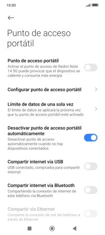 Pulsa Configurar punto de acceso portátil.