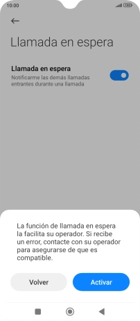 Si activas la función, pulsa Activar.