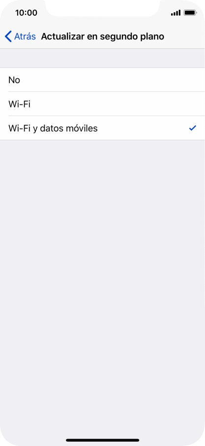 Para desactivar la actualización de apps en ejecución, pulsa No.