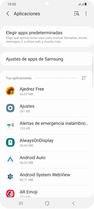 Pulsa la app deseada.
