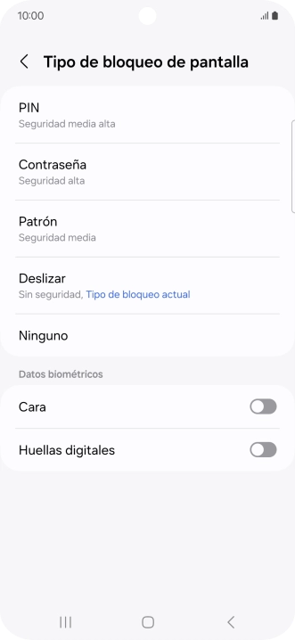 Pulsa Huellas digitales.