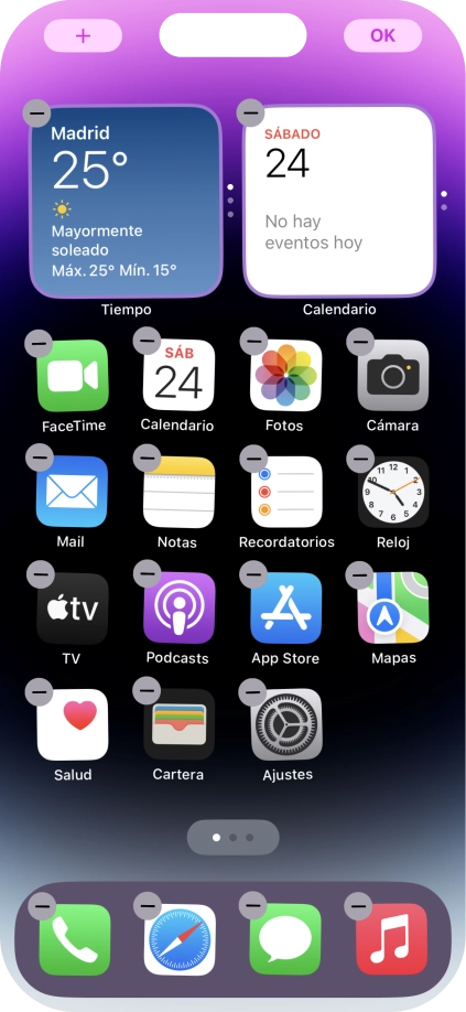 Pulsa el icono de página de pantalla de inicio.