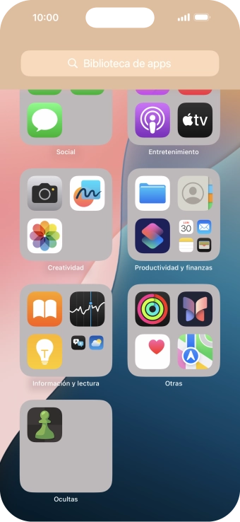 Pulsa la app deseada durante unos instantes.