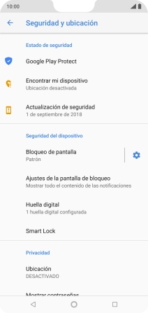 Pulsa Bloqueo de pantalla e introduce el código de seguridad actual.