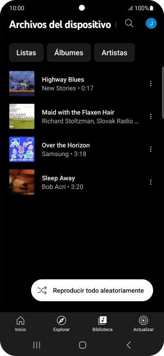 Pulsa el archivo de música deseado.