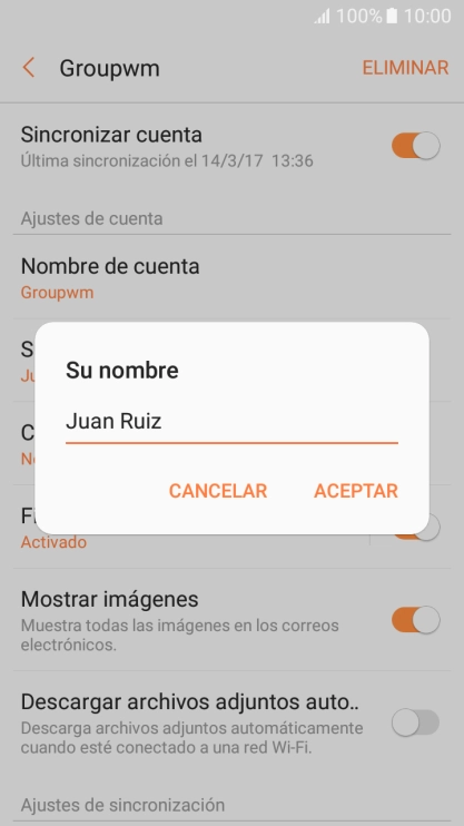 Introduce el nombre deseado y pulsa ACEPTAR.