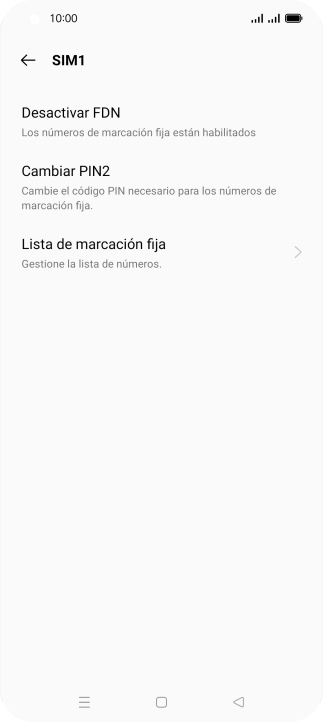 Pulsa Desactivar FDN.