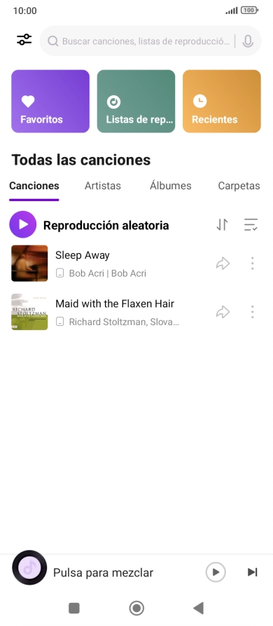 Pulsa el archivo de música deseado.