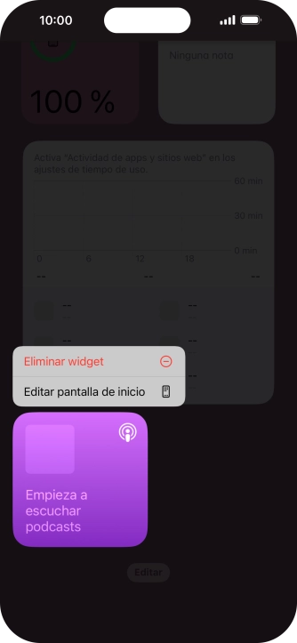 Pulsa Eliminar widget.
