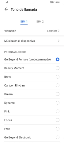 Pulsa los timbres de llamada deseados para escucharlos.
