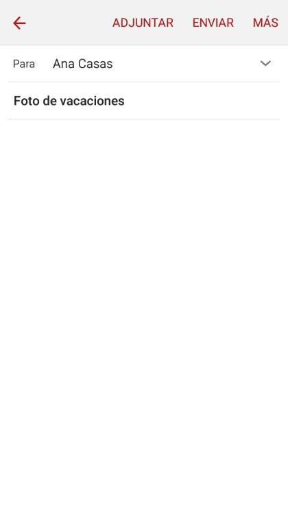 Pulsa en el campo de escritura  y escribe el texto del correo electrónico.