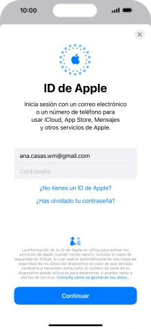 Pulsa Contraseña e introduce la contraseña de tu ID de Apple.