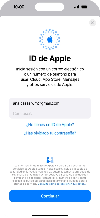 Pulsa Contraseña e introduce la contraseña de tu ID de Apple.