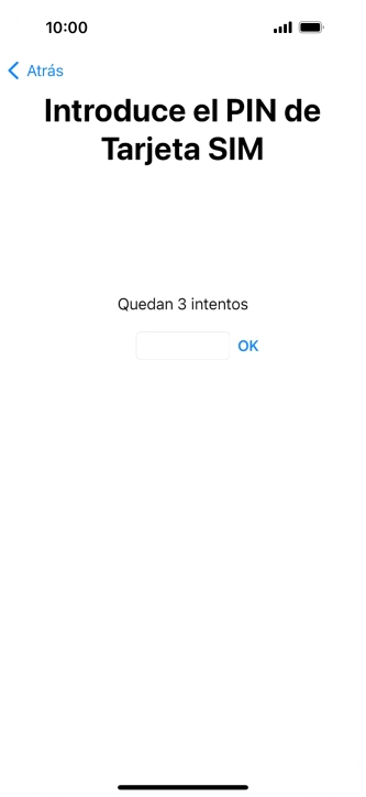 Si es necesario desbloquear la tarjeta SIM, introduce el código PIN y pulsa OK.