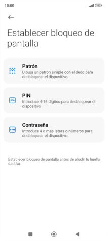 Pulsa el código de seguridad deseado.