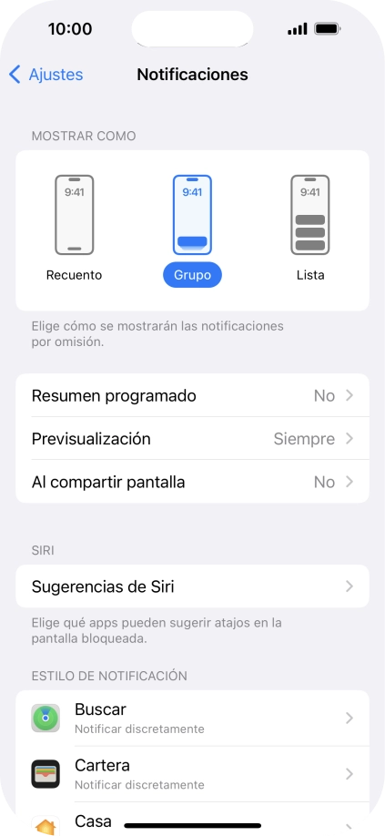 Pulsa Resumen programado.