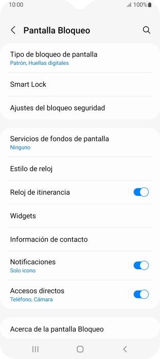 Pulsa Tipo de bloqueo de pantalla e introduce el código de seguridad extra que has creado anteriormente.