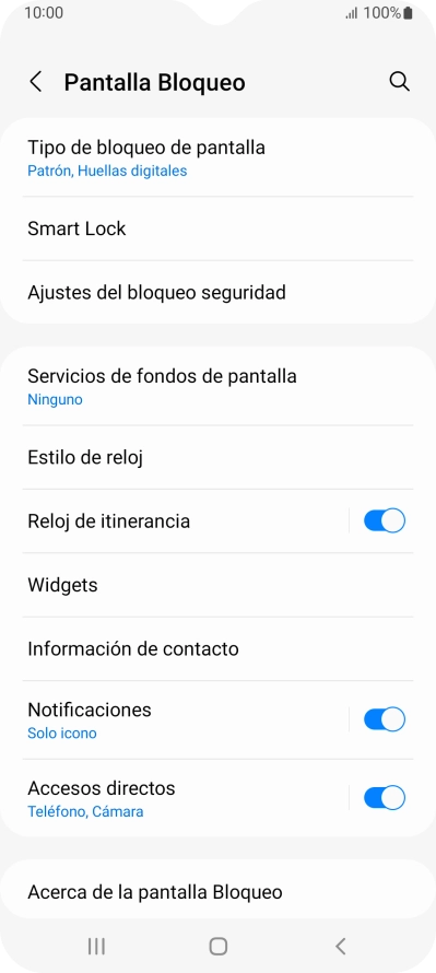 Pulsa Tipo de bloqueo de pantalla e introduce el código de seguridad extra que has creado anteriormente.