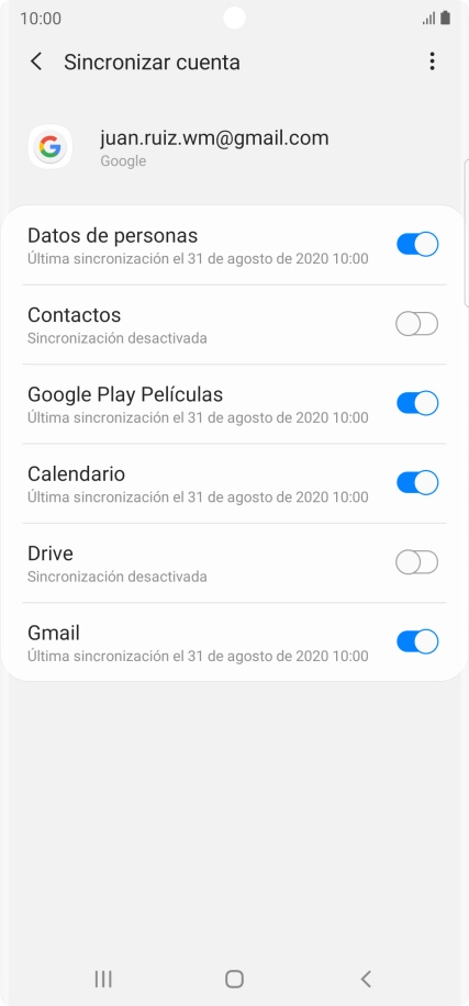Pulsa el indicador junto a 