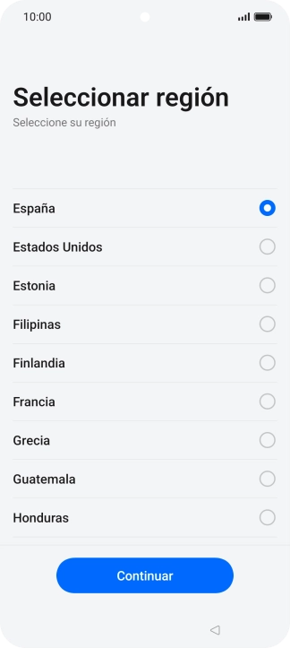 Pulsa el país o el área deseados.