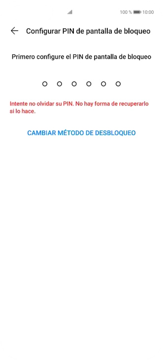 Pulsa CAMBIAR MÉTODO DE DESBLOQUEO.
