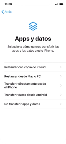 Puedes transferir el contenido de otro teléfono Android cuando el teléfono se activa antes de utilizarlo por primera vez y cuando lo restableces. Cuando aparece esta imagen de pantalla, el teléfono está listo para la transferencia de contenido desde otro teléfono Android.