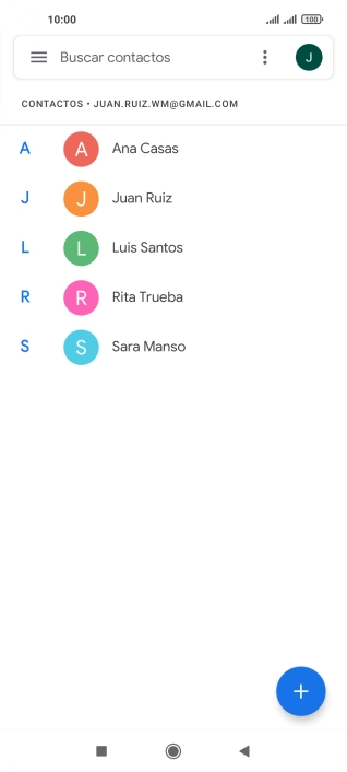 Pulsa el icono de nuevo contacto.