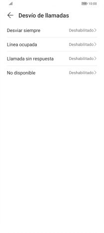 Pulsa el tipo de desvío deseado.