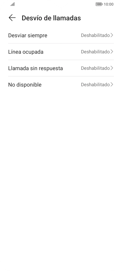 Pulsa el tipo de desvío deseado.