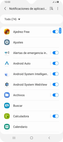 Pulsa el indicador junto a las apps deseadas para activar o desactivar la función.