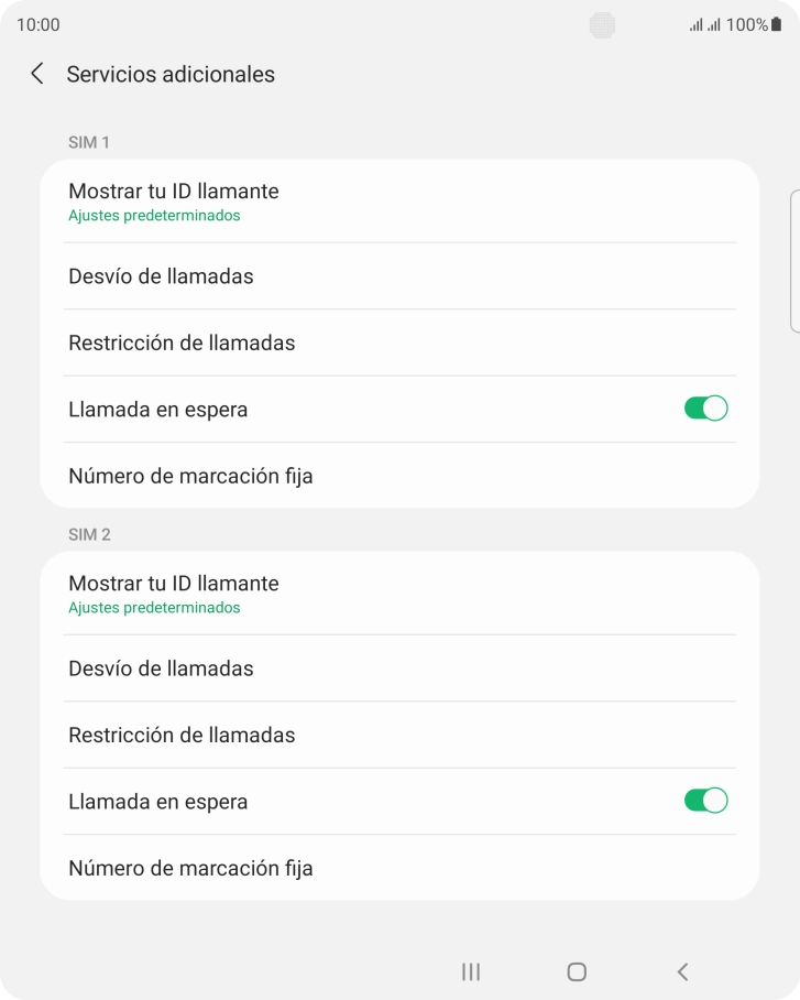 Pulsa Desvío de llamadas bajo la tarjeta SIM deseada.