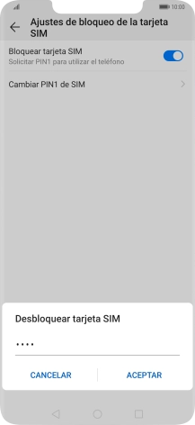 Introduce tu código PIN y pulsa ACEPTAR.