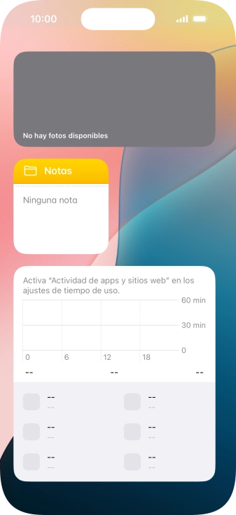 Pulsa el grupo de widgets deseado durante unos instantes.