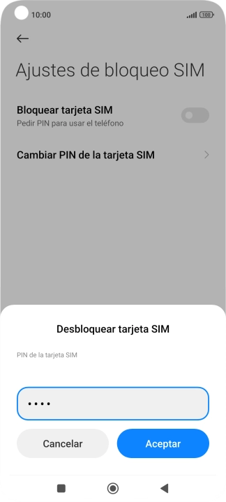 Introduce tu código PIN y pulsa Aceptar.