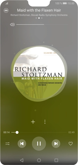 Pulsa la flecha hacia la derecha para ir al archivo de música siguiente.