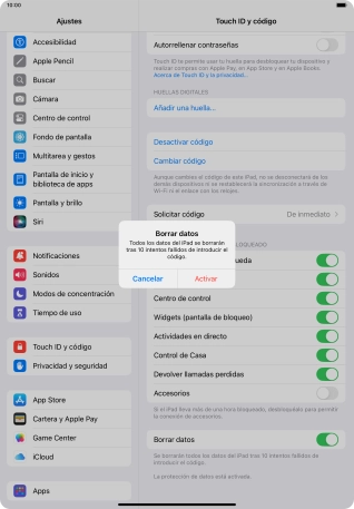 Si activas la función, pulsa Activar.