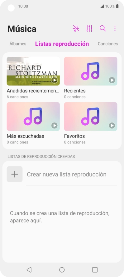 Pulsa una categoría y desplázate al archivo de música deseado.