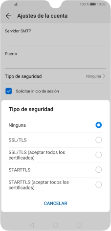 Pulsa Ninguna para desactivar la función.