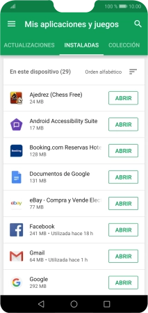 Pulsa la app deseada.